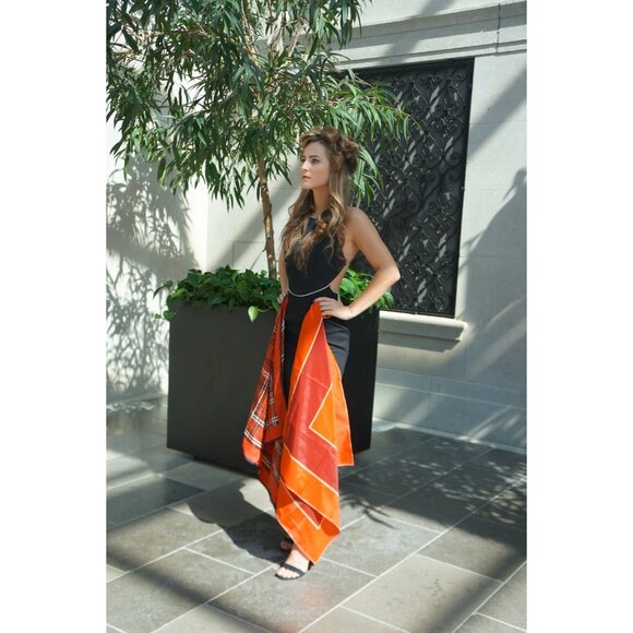 Vintage Red Maroon Retro Scarf Accessories - Picture 5 of 5